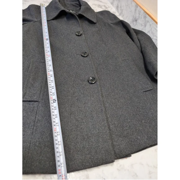 London Fog Wool Charcoal Black Women Dressy Peacoat Size M Quiet Luxury Oldmoney - Picture 8 of 11
